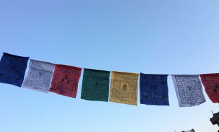 Set Of 4tibetan Cotton Buddhist Prayer Flags 25 Flags In Single Roll