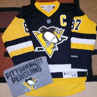 Sidney Crosby 87 Pittsburgh Penguins Home Hockey Jersey Youth S/m,  & T - Shirt