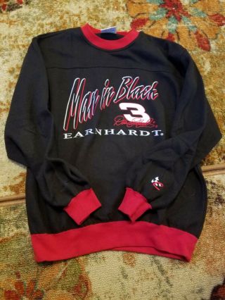 Vintage Dale Earnhardt Medium Sweatshirt Man In Black Mens Chase Nascar Shirt