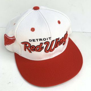 Detroit Red Wings Mitchell & Ness Red Snapback Hat Cap Adjustable One Size Fits