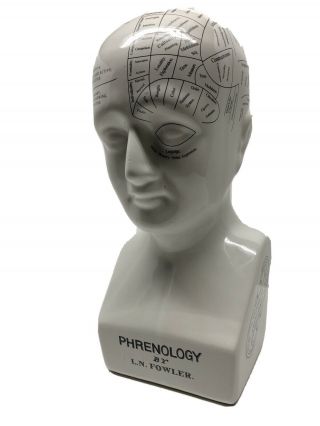 Vintage Phrenology Porcelain L.  N.  Fowler Psychology 13 " Bust Head Model Figure