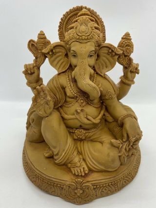 Ganesha Statue 7.  5 Resin Hindu Elephant God Sitting India Indian