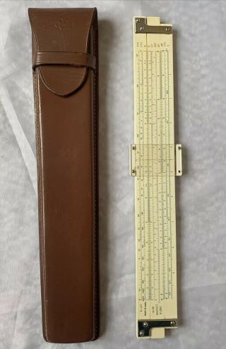 Vintage Sans & Streiffe No.  311 Jk - 3 Bamboo Slide Rule W/ Leather Case Japan
