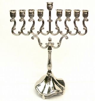 Hanukkah Menorah Jewish Lamp In Elegant Antique Design,  Judaica Art Holiday Gift
