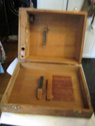 Vintage Cl Berger Engineering Instruments Boston Mass 02119 Transit Wood Case