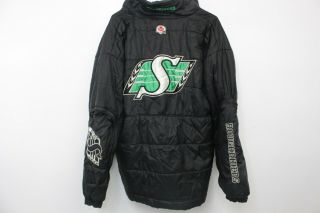 Vintage Puma Saskatchewan Roughriders Cfl Football Zip Black Jacket