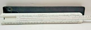 Vintage Charles Bruning Co Slide Rule 2420 With Black Hard Case With Leather