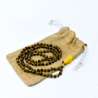 6mm Tiger Eye Stone Buddha Beads Mala With 108,  1 Guru Beads Spirituality Ship Au