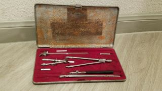 Riefler - Germany - Vintage - Drawing Drafting Tools - Metal Hard Case
