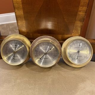 Vintage Springfield Barometer,  Humidity And Thermometer Gauges.  U.  S.  A.  In Euc.