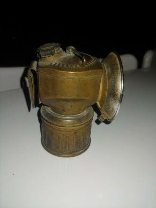 Vintage Streamlined Justrite Miners Lamp,  Carbide Miners Lantern