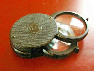 Vintage Bausch & Lomb Opt.  Co.  2 - Lens Pocket Magnifier Loupe - Made In Usa