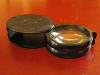 Vintage BAUSCH & LOMB OPT.  CO.  2 - Lens Pocket Magnifier Loupe - Made in USA 3