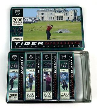 Vtg Nike Tiger Woods Collector Series 2 2000 129th British Open Tin Golf Balls