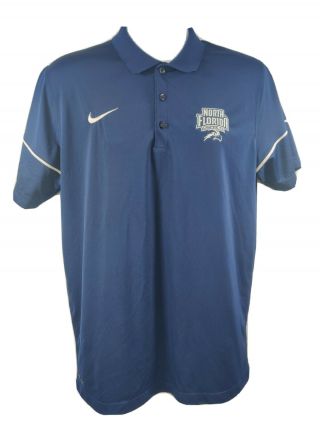 Nike Dri - Fit Mens Large Navy Blue Polo Shirt University Of North Florida Ospreys