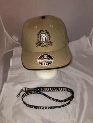 Us Open Olympia Fields 2003 Era Fitted Hat Size 7 3/8 Plus Lanyard