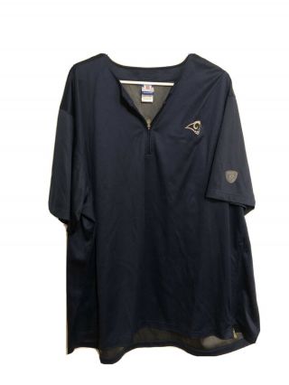 Nfl Reebok Los Angeles Rams Vintage On Field Short Sleeve Warmup 2xl Mens Shirt