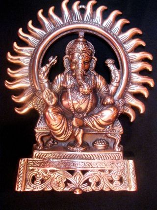 Best 11 " Metal Copper Plated Ganesh Ganesha Handmade Statue Idol Home Decor Gift