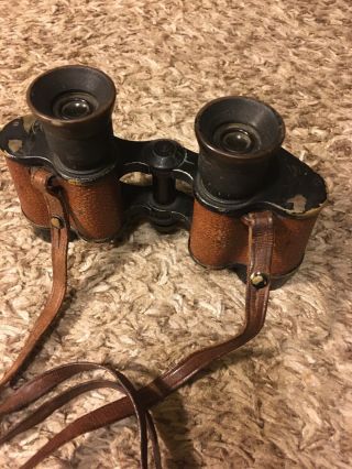 Antique Binoculars With Case Signal Corps Army Serial EE22173 Old Leather USA 2