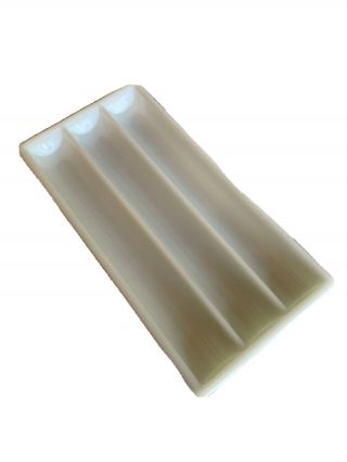 Vintage Milk Glass Dental Trays Tool Divides 3 Compartment