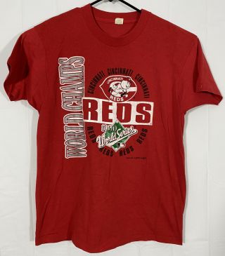 Vintage 1990 Cincinnati Reds World Series Champion T - Shirt Xl Screen Stars Usa
