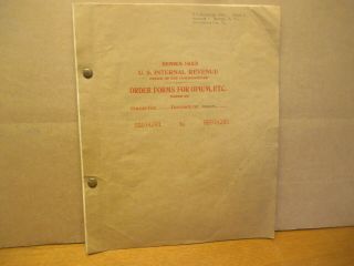 1923 Order Forms For Opium Etc Us Internal Revenue Cuttingsville Vt History Book