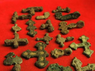 Ancient bronze parts for crosses Kievan Rus 10 - 12 centuries 3