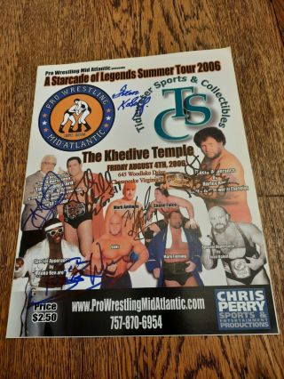 Pro Wrestling Mid Atlantic Autographed Program 2006 Nwa Wcw Wwf Wwe Hofers