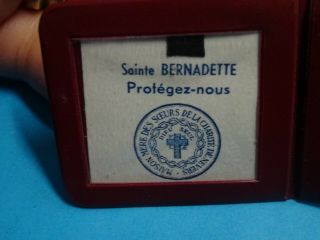 antique FRENCH NUNS POUCHE // vestment RELIC saint BERNADETTE of LOURDES 2