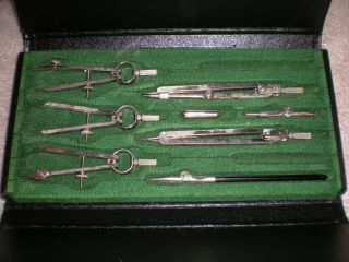 Vintage Polly 8d Drafting Drawing Instruments Set Made In Germany