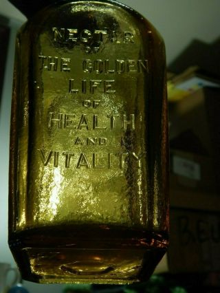 Nectar of The Golden Life of Health and Vitality (Wheaton,  NJ) Vtg Glass Bottle 3