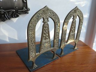 Vintage Solid Brass Bookends Made In Israel