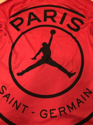 Nike Jordan Psg Paris Saint Germain Jersey Size L Red Color Men’s