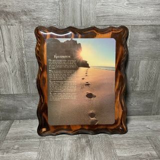 Footprints In The Sand Wooden Plaque