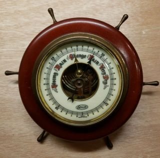 Vintage Stellar Barometer Made In Western Germany 6 3/4 " Wide