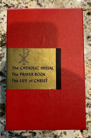 Vintage Library Of Catholic Devotion Box Set Missal Prayer Book Life Of Christ