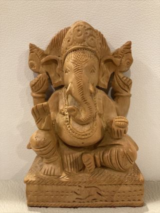Ganesha Wood Carving Hand Made