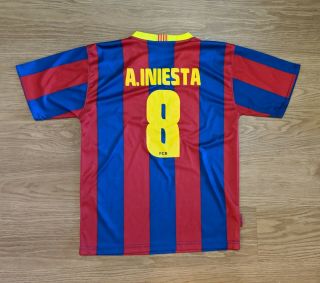 Barcelona Home Football Soccer Jersey Andres Iniesta 8 2009 - 10 Size S