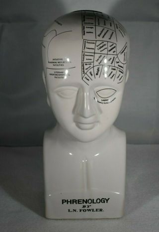 Phrenology 8 Inch Head Bust Coin Bank By L.  N.  Fowler - Ludgate Circus
