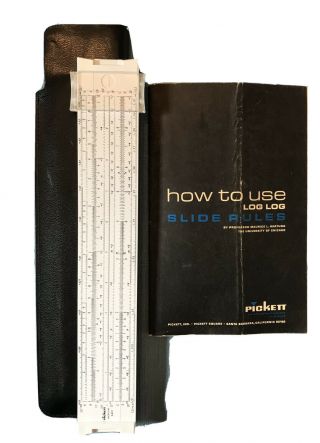 Pickett Microline 140 Slide Rule With Case And Instruction Book
