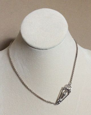 Vintage Signed “g” Sterling Silver Virgin Mary Madonna Necklace