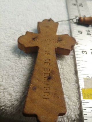 Vintage Large WALL ROSARY With Wooden Beads and Crucifix - estate find 3