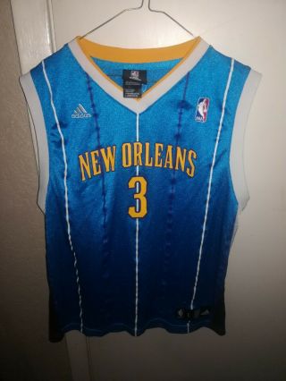 Chris Paul Orleans Hornets Adidas Youth L (14 - 16) Jersey 3 Blue Pinstripe