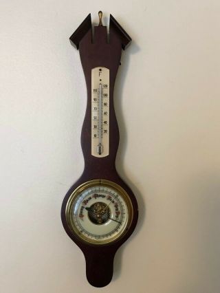 Vintage West German Banjo Style Weather Station Barometer/thermometer