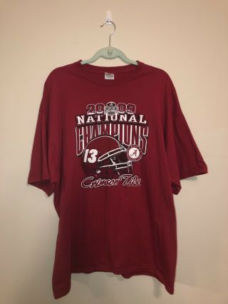 Vintage Alabama Crimson Tide 2009 Football National Champions Red Shirt 2xl Xxl