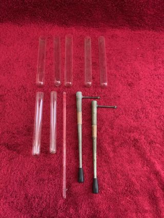 Vintage Chemistry / Science Test Tubes,  Blow Pipes & Glass Rod