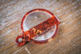 Antique - Faux Tortoise Shell Magnify Glass - Fold Out - Rare & Unique 2