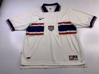 Vintage 1997 Nike Team Usa Soccer Football World Cup Jersey Size Medium Dri - Fit