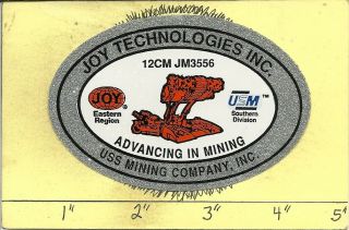 Us Mining Co (joy) 12cm Jm3556 - Hard Hat - Coal Mining Sticker - Decal " Rare "
