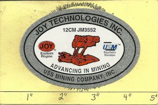 Us Mining Co (joy) 12cm Jm3552 - Hard Hat - Coal Mining Sticker - Decal " Rare "